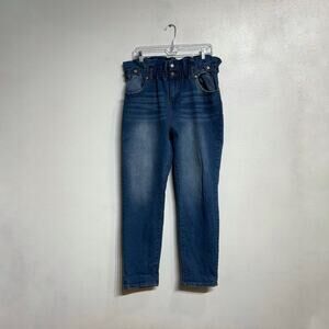 Almost Famous Blue Paperbag Jeans Sz L